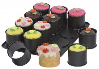 ZENKER BLACK METALLIC Mini tortácska sütőforma 12 db-os